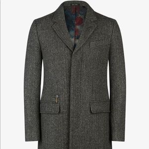 Ted Baker Halamo Herringbone Wool-Blend Coat “Peaky Blinders” Style XXL Peacoat
